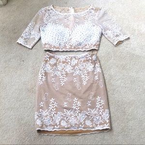 Jovani two piece outfit. Perfect for brides — rehearsal dinner, showers, etc